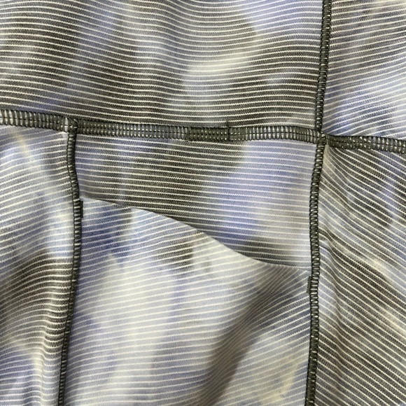 Athleta Cloud Blue and Grey Capri Stripe Side Pocket - Picture 5 of 8